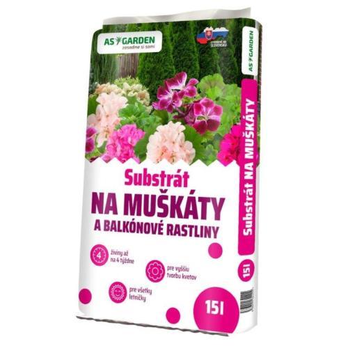 Substrát muškáty a balkónové kvety 15l AS GARDEN 150/p